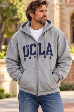UCLA Bruins Gray L Sleeve Collegiate Y2k Oversided Preowned Hoodie. Mens 2XL